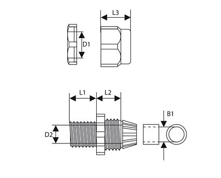 DŁAWIK KABLKOWY Z GWINTEM PG-9
