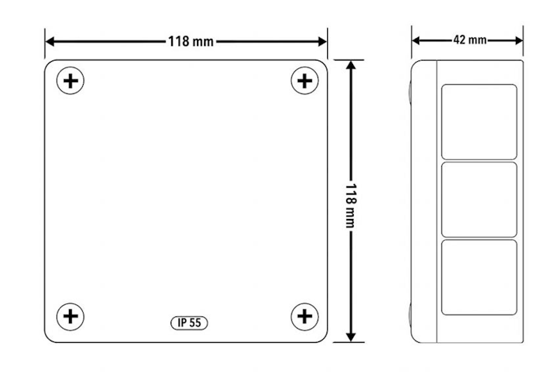 PUSZKA 12 WEJŚĆ VIPLAST VP-51 BRĄZOWA 118x118x46mm