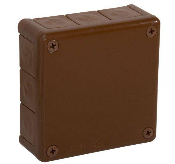 PUSZKA 12 WEJŚĆ VIPLAST VP-51 BRĄZOWA 118x118x46mm