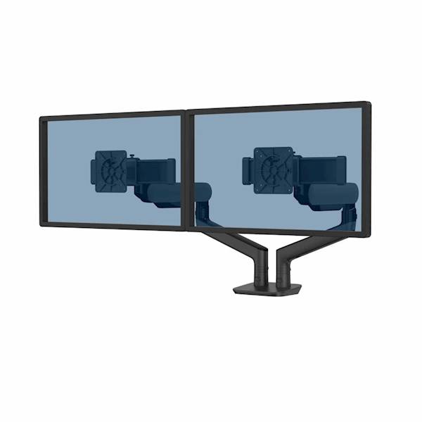 Rising ramię na 2 monitory - czarne