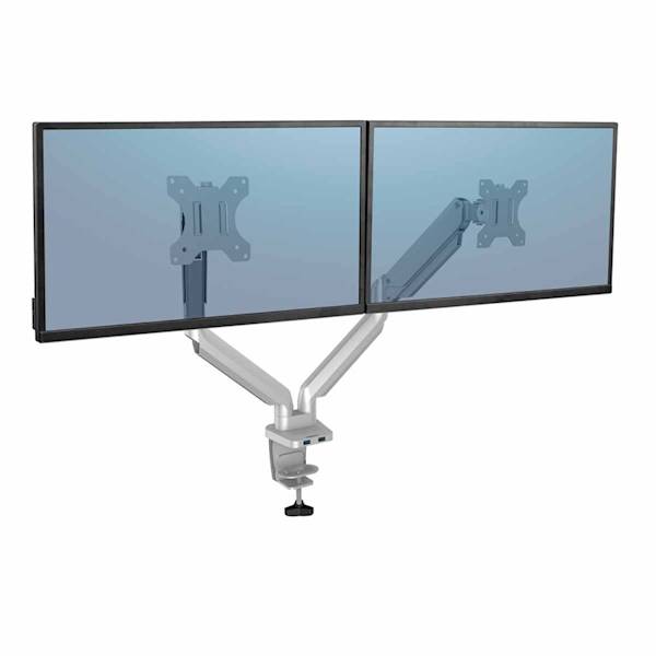 Ramię na 2 monitory - seria Platinum, srebrne