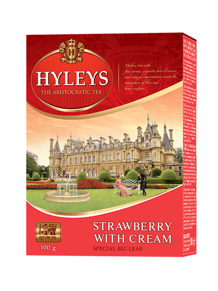 HYLEYS  LIŚĆ STROWBERRY WITH CREAM 100g*20