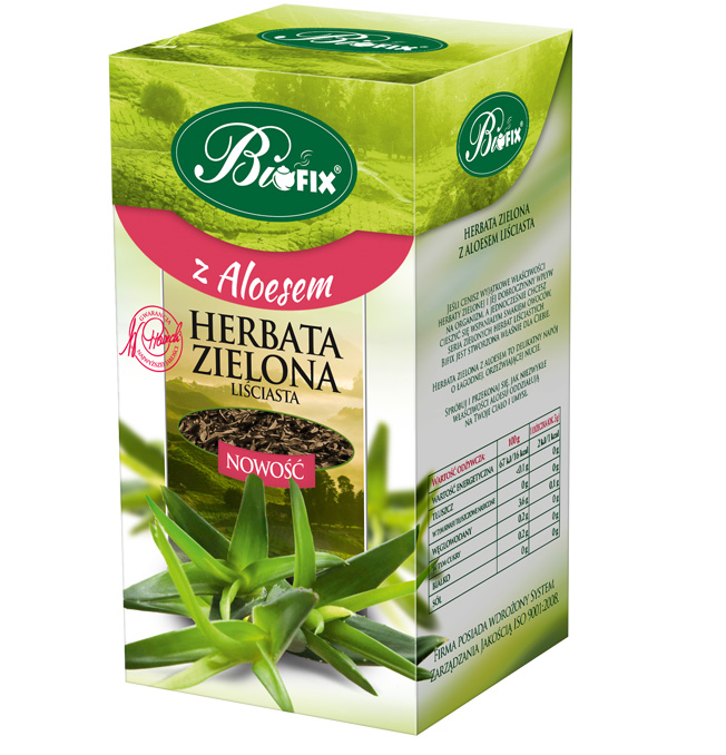 BIFIX LIŚĆ ZIELONA Z ALOESEM 100g*10