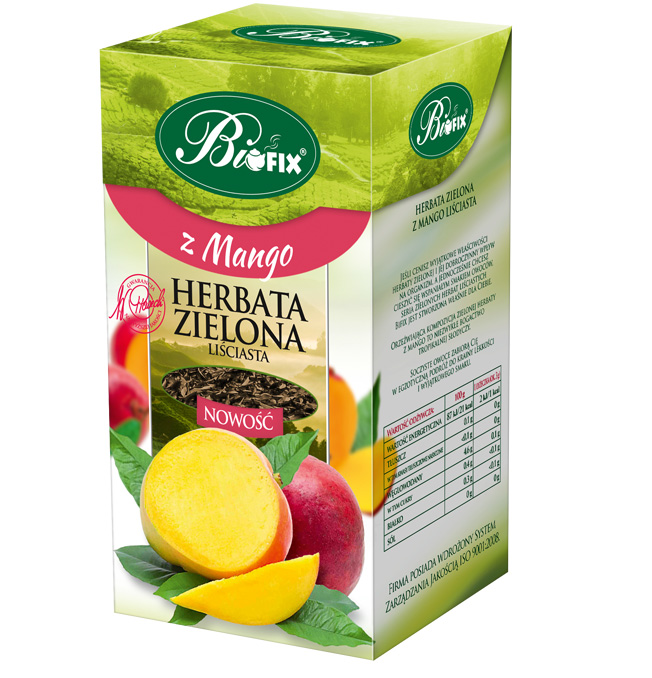 BIFIX LIŚĆ ZIELONA Z MANGO 100g*10