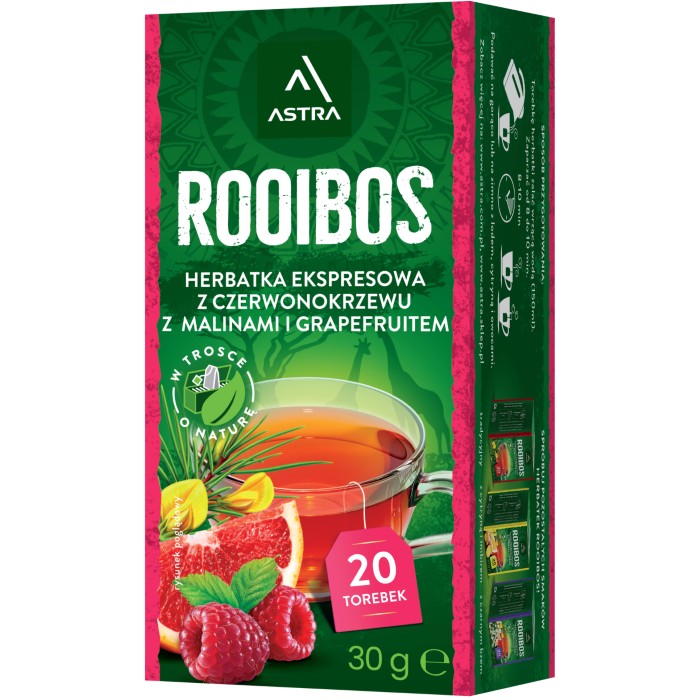 ASTRA EX ROOIBOS MALINA GREJFRUT 20/1,5g*6   