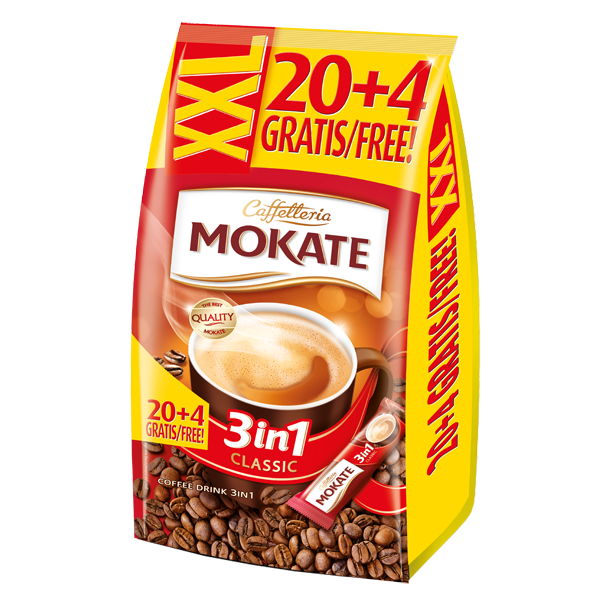 MOKATE XXL 3W1 20 +4 brown sugar 17g*6