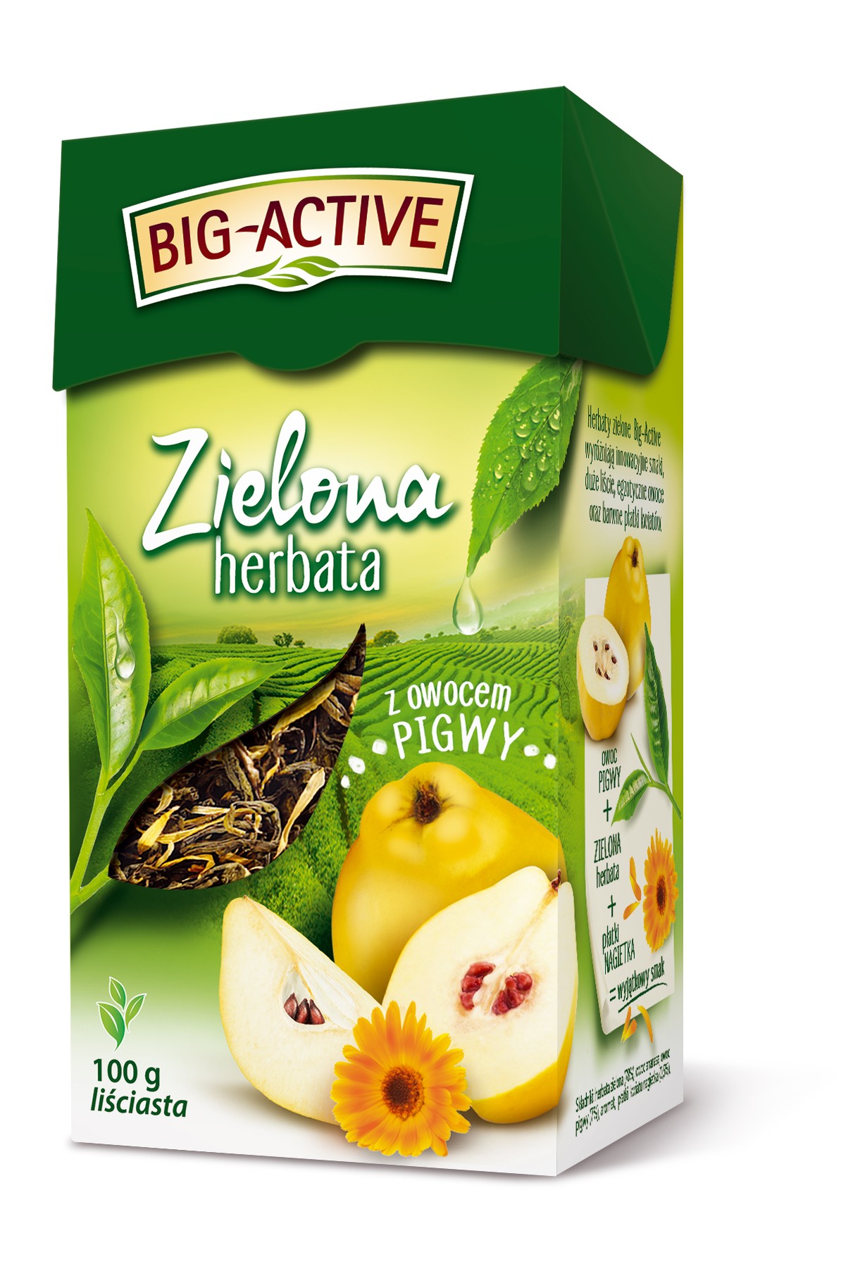 BIG-A LIŚĆ ZIELONA Z PIGWĄ 100g*12
