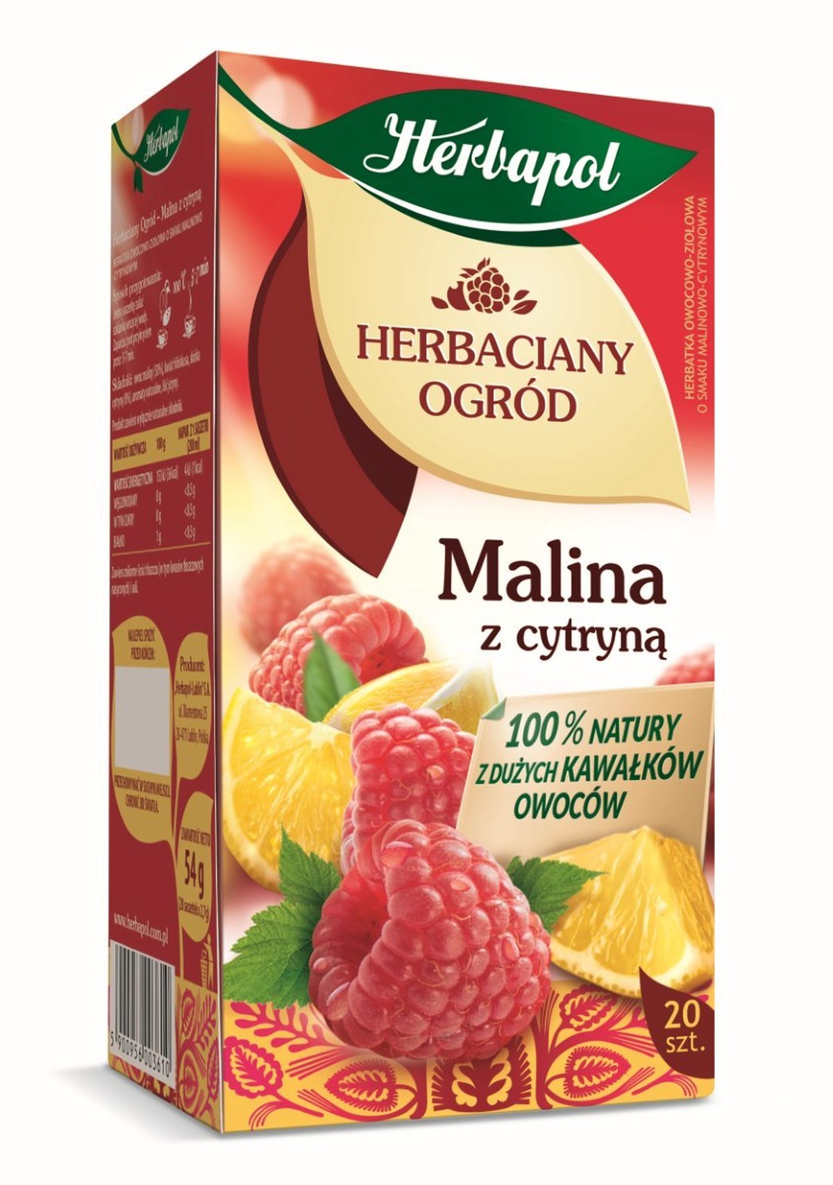 HERBAPOL EX HO MALINA Z CYTRYNĄ  20/3g*10