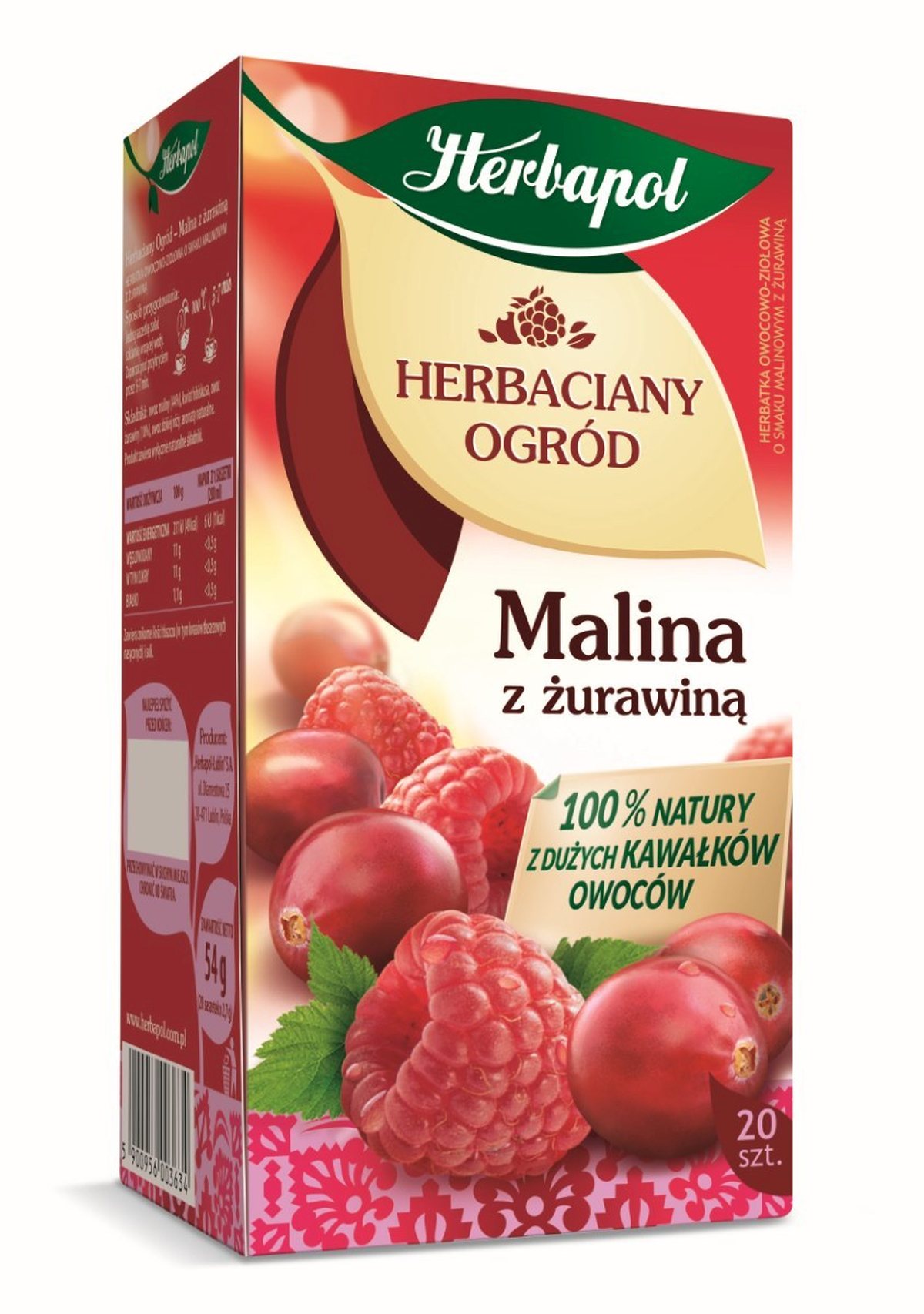 HERBAPOL EX HO MALINA Z ŻURAWINĄ 20/3g*10