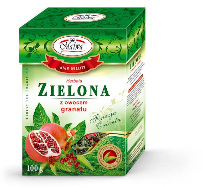 MALWA LIŚĆ ZIELONA Z OWOCEM GRANATU 100g*12