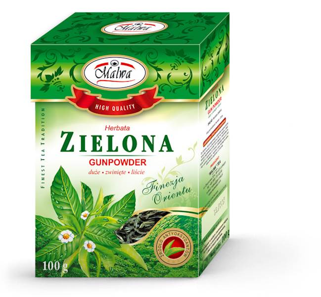 MALWA LIŚĆ ZIELONA GUN POWDER 100g*12