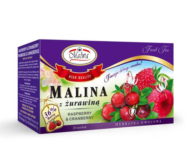 MALWA EX OWOCOWA MALINA Z ŻURAWINĄ 20/2g*12