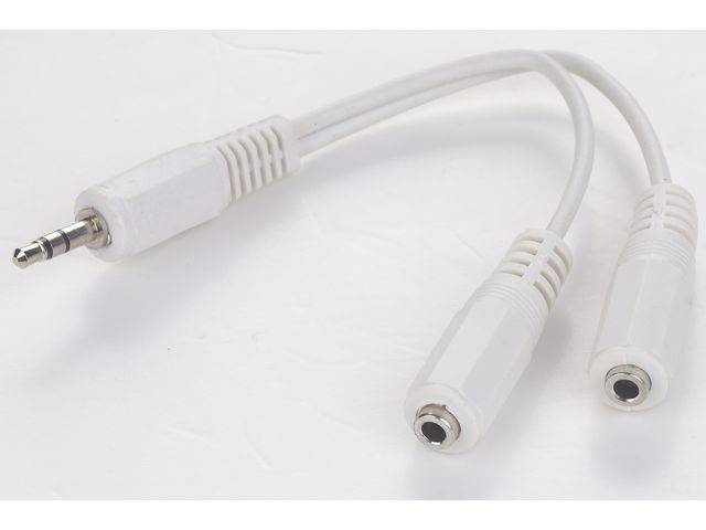ADAPTER JACK MINIJACK 3.5MM (F ) -> 2xMINIJACK 3.5MM (F) 10CM GEMBIRD BIAŁY