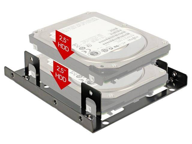 ADAPTER HDD DELOCK sanki/szyna 3,5'' -> 2x2,5'' 