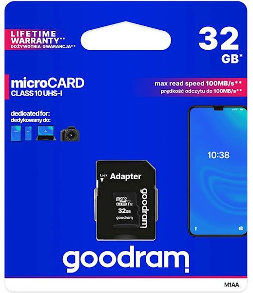 KARTA MICROSD 32GB GOODRAM CL10 + ADAPTER