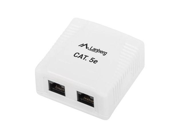 GNIAZDO NATYNKOWE LANBERG 2x RJ45 Kat.5E 