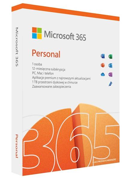 Microsoft Office 365 Personal 1U / 1Y (5 urządzeń) BOX