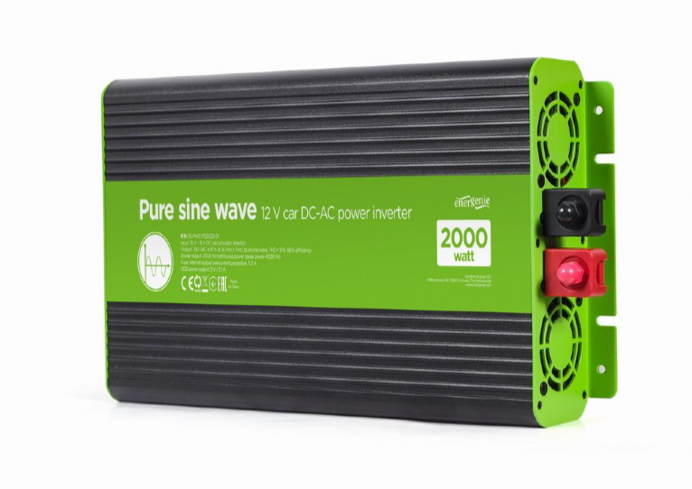 PRZETWORNICA GEMBIRD 12V/230V 2000W/4000W PURE SINE WAVE