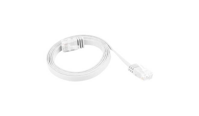 KABEL SIECIOWY PATCHCORD KAT.5E 3M BIAŁY FLAT LANBERG