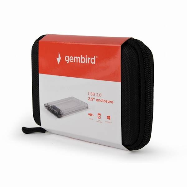 KIESZEŃ ZEW. 2,5" DO DYSKÓW USB 3.0 GEMBIRD U3S9-6 PRZEZROCZYSTA