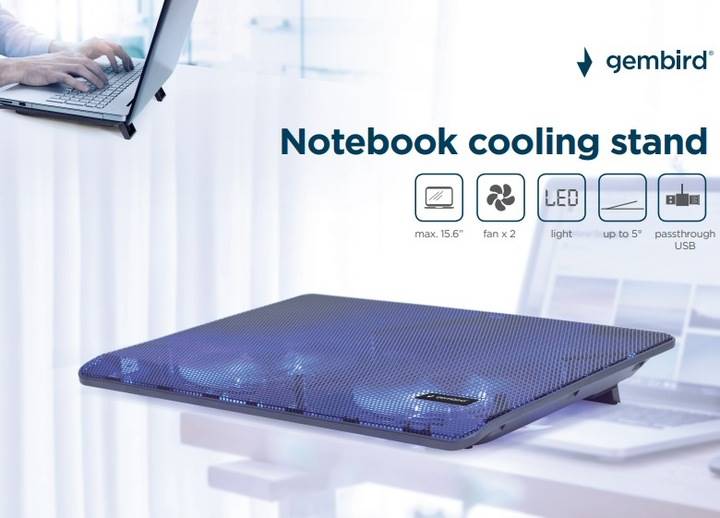 PODKŁADKA CHŁODZĄCA LAPTOPA GEMBIRD 15,6" LED