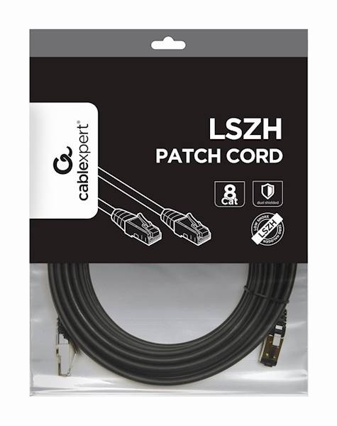 KABEL SIECIOWY PATCHCORD S/FTP KAT.8 LSZH 1,5M CZARNY GEMBIRD