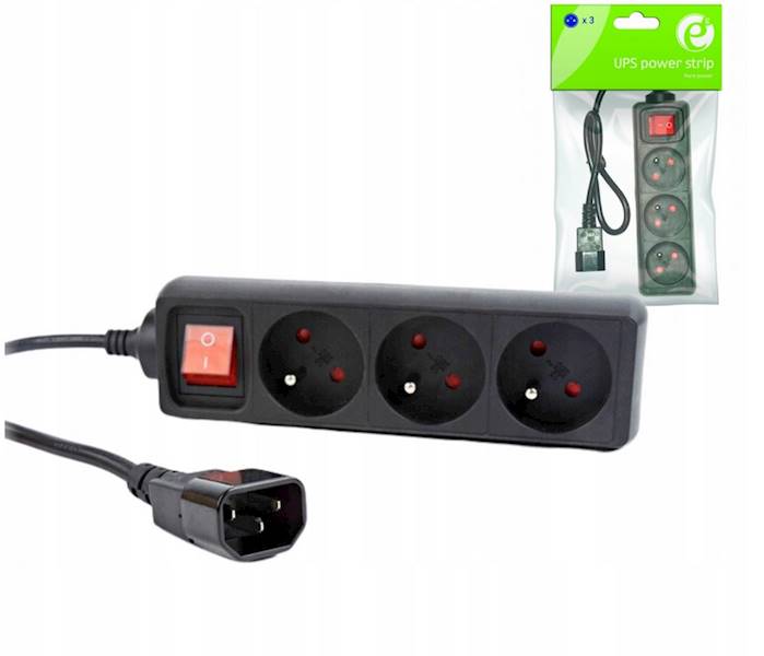 LISTWA ZASILAJACA GEMBIRD ENERGENIE 3x230V SCHUKO C14 0,6M