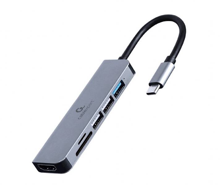 ADAPTER USB-C - HDMI Z HUBEM USB 3.0 / 2.0 I CZYTNIKIEM SD GEMBIRD