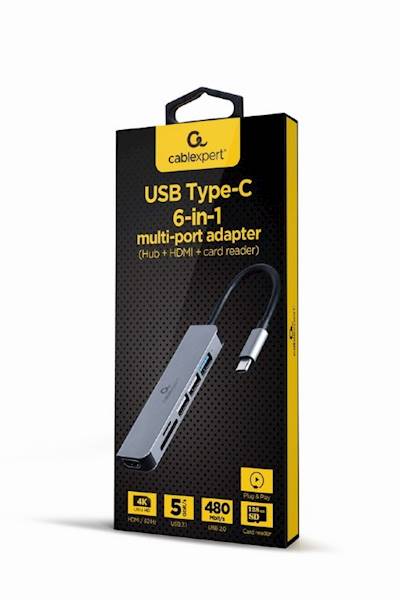 ADAPTER USB-C - HDMI Z HUBEM USB 3.0 / 2.0 I CZYTNIKIEM SD GEMBIRD