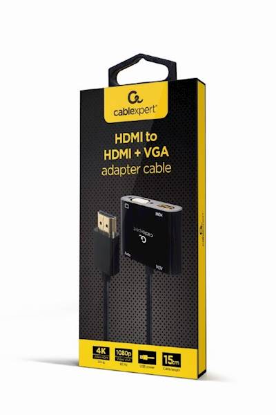 ADAPTER HDMI (M) - HDMI (F) + VGA (F) GEMBIRD