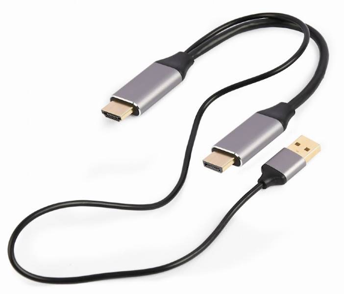 ADAPTER HDMI (M) - DISPLAYPORT (M) ZASILANY USB GEMBIRD