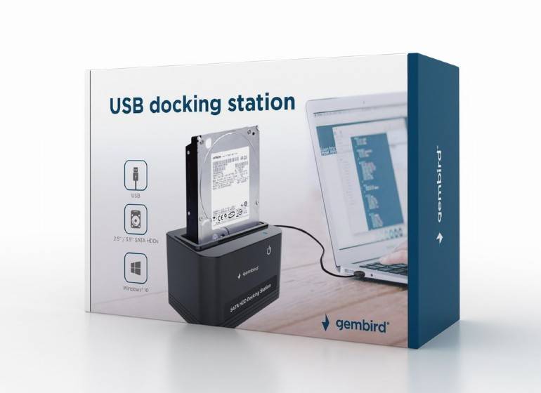 STACJA DOKUJĄCA DO DYSKÓW 2,5" + 3,5" USB 2.0 GEMBIRD CZARNA