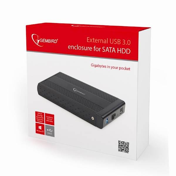 KIESZEŃ ZEW. 3,5" DO DYSKÓW USB 3.0 GEMBIRD U3S-3 CZARNA