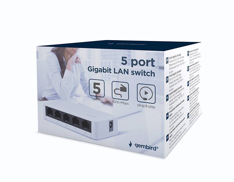 SWITCH 5-PORT GIGABIT GEMBIRD G5-01