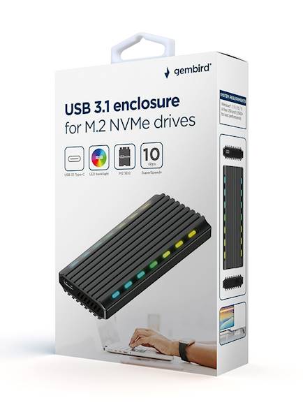 OBUDOWA SSD M.2 PCIE NVME USB-C GEMBIRD CZARNA