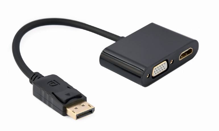 ADAPTER DISPLAYPORT (M) - VGA (F) + HDMI (F) GEMBIRD