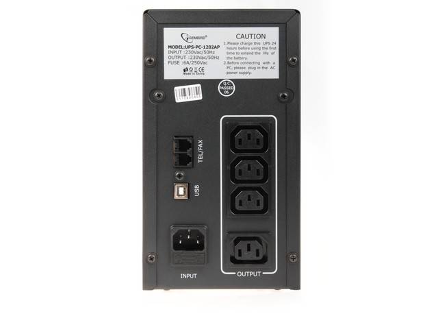 UPS GEMBIRD POWER CUBE 3xC13 USB RJ12 1200VA