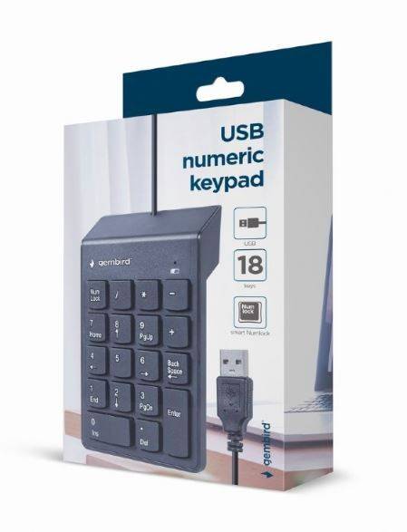 KLAWIATURA PRZEWODOWA NUMERYCZNA GEMBIRD U-03 CZARNA