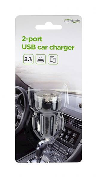 ŁADOWARKA SAMOCHODOWA GEMBIRD CAR-02 2xUSB 2.1A CZARNA