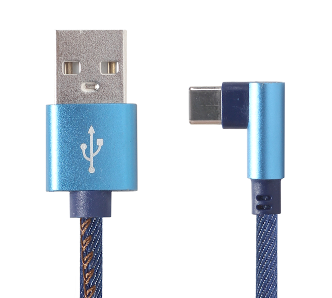 KABEL USB - USB-C KĄTOWY 1M JEANS GEMBIRD