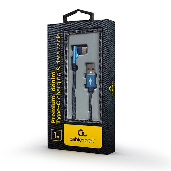 KABEL USB - USB-C KĄTOWY 1M JEANS GEMBIRD