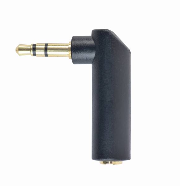 ADAPTER MINIJACK 3.5MM (M) - MINIJACK 3.5MM (F) KĄTOWY 90' GEMBIRD