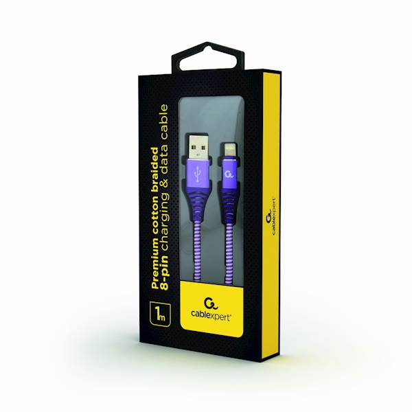 KABEL USB - LIGHTNING PREMIUM 1M GEMBIRD FIOLETOWY
