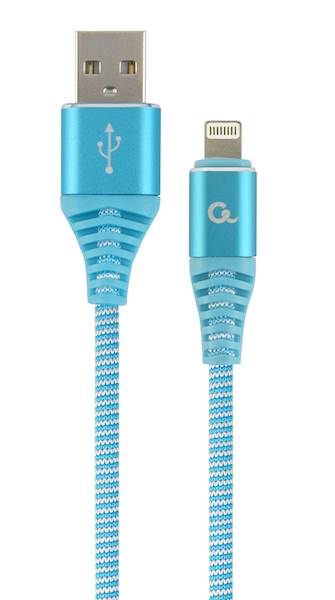 KABEL USB - LIGHTNING PREMIUM 1M GEMBIRD TURKUSOWY