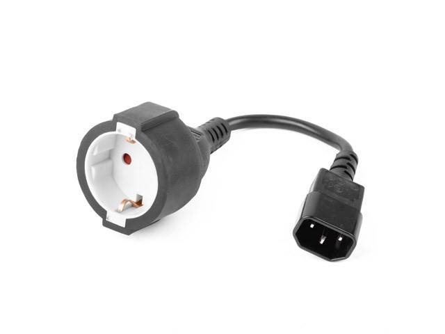 ADAPTER ZASILANIA C14 (M) - SCHUKO (F) 15CM GEMBIRD
