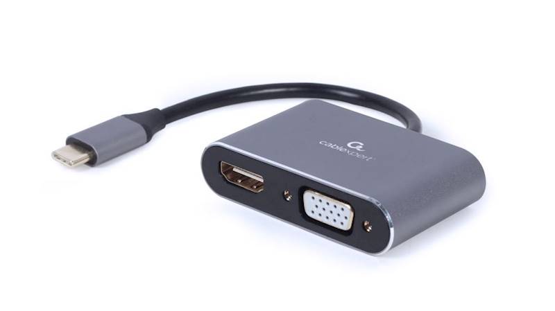 ADAPTER USB-C (M) - HDMI (F) + VGA (F) GEMBIRD