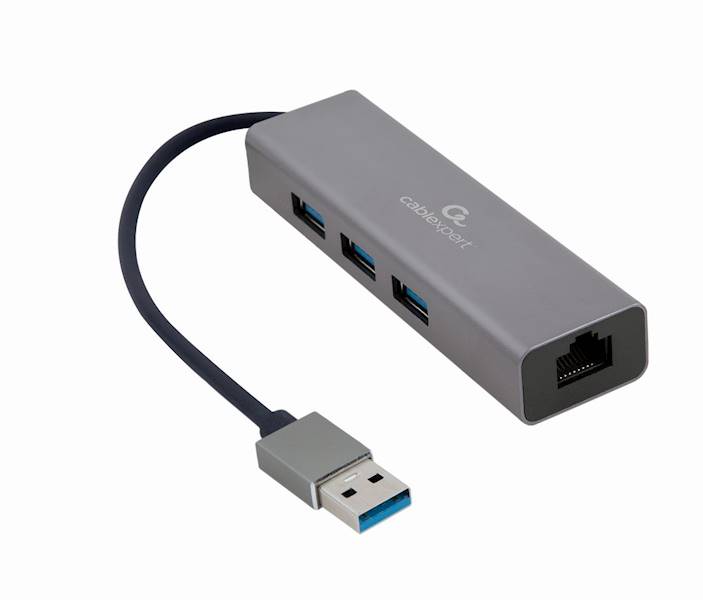 KARTA SIECIOWA GIGABIT USB Z HUBEM 3x USB 3.0 GEMBIRD