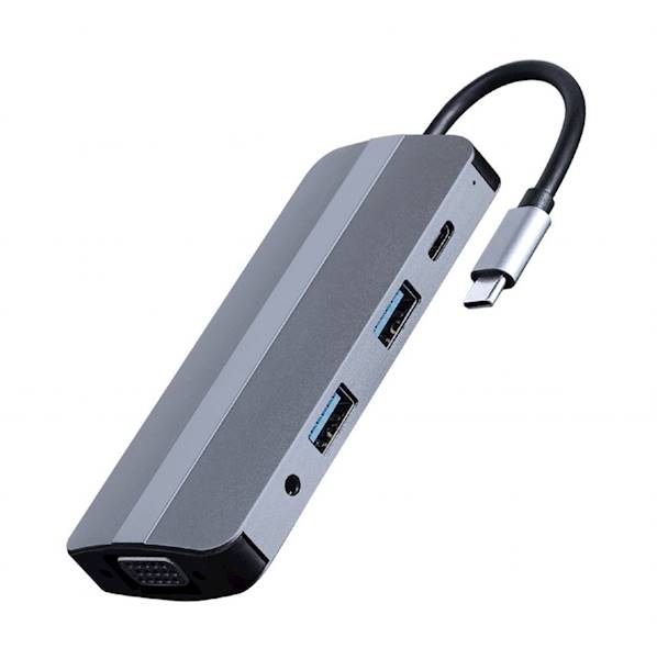 ADAPTER 8w1 USB-C - VGA | HDMI | USB-C | USB 3.0 / 2.0 | AUDIO | SD GEMBIRD