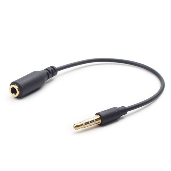 ADAPTER AUDIO MINIJACK 3.5MM 4PIN (M) - MINIJACK 3.5MM (F) KABEL 18CM GEMBIRD