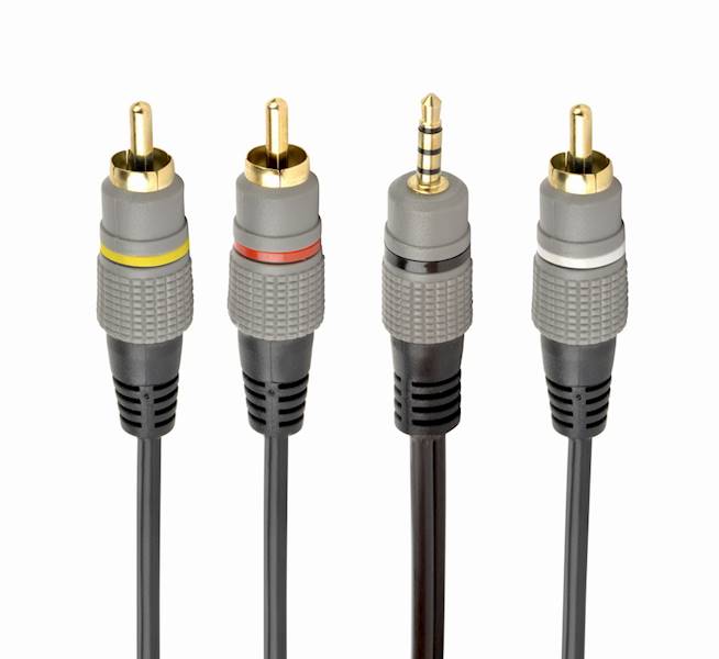 KABEL AUDIO MINIJACK 3.5MM - 3xRCA CVBS KOMPOZYT 1,5M GEMBIRD